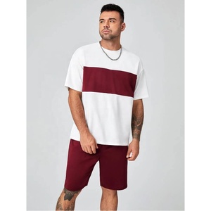 Conjunto de pantalones cortos serigrafiados personalizados OEM para hombre conjunto de verano de 2 piezas 100% algodón conjunto de camisetas y pantalones cortos de manga corta para hombre - Product Image 4