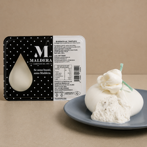 Burrata de truffe fraîche italienne de haute qualité 125g, Burratina sans tête 2 pièces 250g, plateau pour la vente au détail et la restauration - Product Image 1