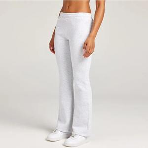 HAUTE QUALITÉ Nouvelle Arrivée Hiver Pantalon mi-hauteur lourd Coton Polyester Polaire Personnalisé Jambe large Flare Pantalon de survêtement pour femmes - Product Image 3