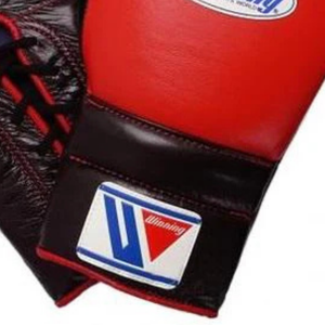 ถุงมือชกมวยแบบผูกเชือก Winning สีแดงดำ หนังแท้คุณภาพพรีเมียม สำหรับการฝึกซ้อมและการแข่งขันระดับมืออาชีพ ขนาด 8 ออนซ์ 10 ออนซ์ 12 ออนซ์ - Product Image 6