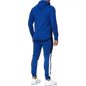 Nouvelle Arrivée Personnalisée Ajusté Desig Bleu Noir couleur avec rayé à capuche fermeture éclair survêtements Par Huzaifa Produits Vérifiés PayPa - Product Image 4