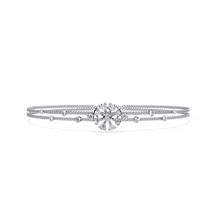 Pulsera de Oro Sólido de 14K con Diamantes y Diseño Floral, Cadena Fina, Joyería para Mujer, Regalo de Aniversario de Bodas - Product Image 3