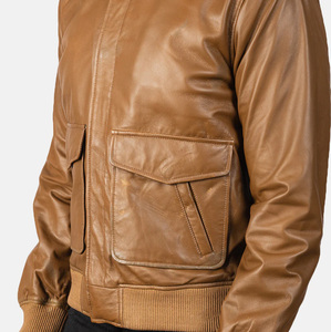 แจ็คเก็ตหนัง PU สไตล์วินเทจลำลองใหม่สำหรับผู้ชาย ดีไซน์เสื้อผ้าฤดูใบไม้ผลิ แจ็คเก็ตหนังมีกระเป๋าสำหรับนักขี่มอเตอร์ไซค์ - Product Image 6