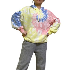Sudadera Tie-Dye para mujer de tamaño personalizado Sudadera con capucha informal Storm hecha a mano suave para entrenamiento Tallas grandes Esencial de invierno - Product Image 1
