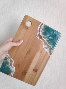 Tabla de cortar de resina epoxi, tabla de cortar de madera de acacia, tabla de servir de resina - Product Image 2