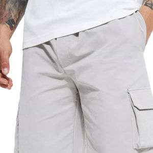 Novedad de verano, pantalones cortos de gama alta para hombre, 100% poliéster, transpirable, patrón de diamantes, cordón suelto, estilo informal, pantalones cortos para hombre - Product Image 4