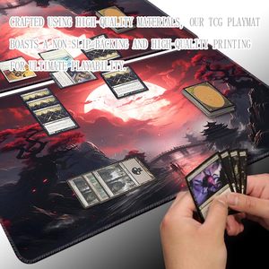 Ban trò chơi 14x24in TCG Playmat Tương thích cho ocg ccg <span class=keywords><strong>RPG</strong></span> mtg playmats chuột Pad bàn Thảm máu mặt trăng bí mật - Product Image 4