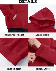 Men Hoodie <b>Thick</b> <b>Fleece</b> Pullover Cotton Sweatshirt Oversized Drop Shoulder Custom Streetwear Winter Warm Fit Design - Product Image 3