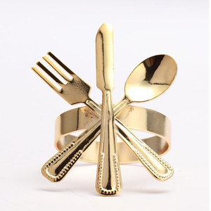 Luxury Elegant Design <b>Spoon</b> Fork Gold Metal Napkin <b>Rings</b> in High Quality Design Affordable Price Selling - Product Image 1