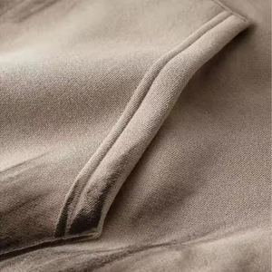 Sweats à capuche tendance pour hommes d'hiver, écologiques, coupe-vent, délavés à l'acide, en molleton mélangé de coton, collection basiques unies, 2 pièces personnalisables - Product Image 2