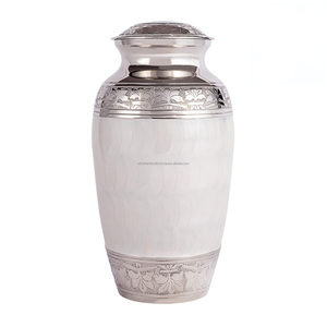 Polished And Enamel Design Cremation Urn Metal Design Best For Human Ashes Custom Made Metal Urns Supplier <b>Cheap</b> Cremation Urns - Product Image 1