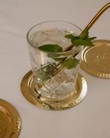 Ensemble de sous-verres en métal multifonctionnels, écologiques, modernes, gravés sur mesure, lavables, durables, avec logo personnalisé pour entreprise