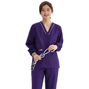 Juego de fregado personalizado con uniforme de manga corta y larga Material suave Uniforme de hospital cómodo - Product Image 5