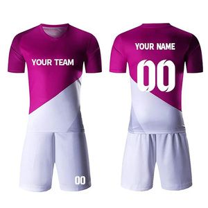 เสื้อฟุตบอลสีพื้น ดีไซน์สวย แห้งเร็ว ระบายอากาศได้ดี ผลิตจากโพลีเอสเตอร์ 100% รับผลิตตามแบบทีม ชุดฟุตบอล OEM - Product Image 2
