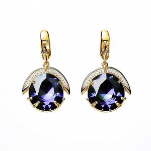 Pendientes Plata auténtica 925 Joyería fina Pendientes colgantes de Gota Azul Pendientes chapados en oro de 18 quilates para mujer - Product Image 4