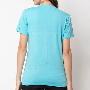 T-shirt d'été en coton pour femmes T-shirt décontracté uni personnalisé en plusieurs couleurs écologique et respirant Vente en gros en stock - Product Image 3