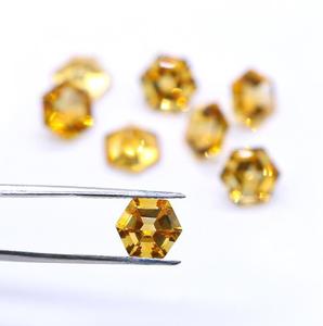 พลอยซิทรีนธรรมชาติเกรดสูงรูปทรงหกเหลี่ยมตัดเป็นเหลี่ยมเพชรพลอยธรรมชาติขนาด5มม. ถึง8มม. - Product Image 5