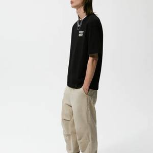 Bague grande taille 100% en coton pour hommes impression personnalisée de haute qualité logo avant et arrière o neck surdimensionné t-shirt à épaules tombantes pour hommes - Product Image 4