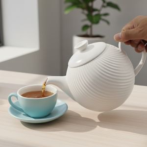 Théière en céramique de qualité supérieure 3459725-1400, taille familiale, poignée résistante à la chaleur, pour les rassemblements de thé en groupe - Product Image 5