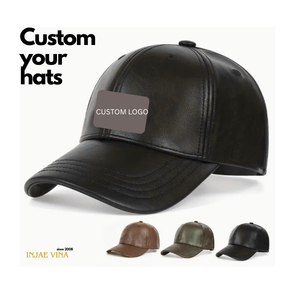 Customized Faux Leather Sport Cap <b>Waterproof</b> Brown Athletic Headgear Adjustable Buckle Sun-Shielding Golfing <b>Hat</b> Outdoor Gorras - Product Image 1