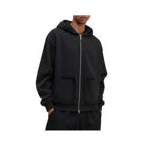 Hoodie Oversize 450 GSM Brodé et Orné de Strass, Style Vintage Urbain, Écologique, Vente Chaude, Fabrication Personnalisée pour Fabricants de Vêtements - Product Image 5