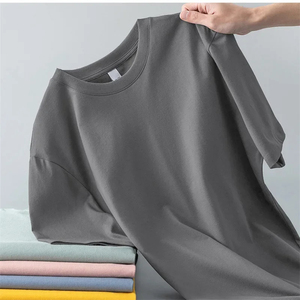 เสื้อยืดแขนสั้นผ้าไอซ์ซิลค์ 100% ผ้าฝ้าย ทรงปกติ ให้ความรู้สึกเย็นสบาย ระบายอากาศได้ดี เหมาะสำหรับใส่ลำลองในฤดูร้อน สำหรับผู้ชายไซส์ใหญ่ - Product Image 3