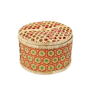 Panier de rangement en bambou détachable en gros plateau nouveau style d'artisanat vietnamien pliable pour le stockage de table de cuisine et de dîner - Product Image 2