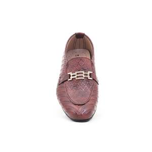 รองเท้าหนังนิ่มทางการสำหรับเด็กผู้ชายสีน้ำตาลรองเท้าสำนักงานแบบสวมสบายมีหนังกลับด้านบนพื้นรองเท้าทำจากหนัง PU หรือพื้นในหนังแท้ - Product Image 1