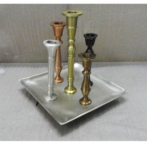 Cinco de aluminio fundido conjunto de soporte de la vela de alto pulido vela mejor venta antiguo de aluminio soporte de la vela - Product Image 2