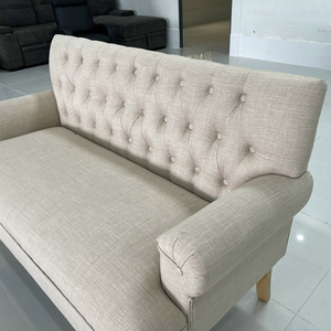 Traditional Tufted <b>Sofa</b> (2 Seater) with Wooden Legs and Fabric Upholstery (SFB68060) - Product Image 6