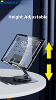 Support de téléphone portable OEM Rotation du support de la tablette, support de bureau pliable en aluminium réglable en hauteur, support de table pour tablette/P