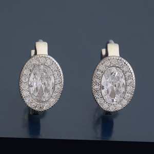 14K & 18K Rose Gold Vintage Diamond <b>Stud</b> & Drop <b>Earrings</b> <b>Emerald</b> Cut Bezel Setting - Product Image 1