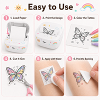 Imprimante portable mini pour tatouages temporaires sans encre, machine à tatouer DIY pour enfants, cadeaux, fêtes, jeux créatifs, en stock