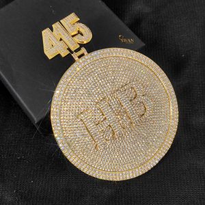 Collar con Colgante de Medallón Personalizado de Diamante Cultivado en Laboratorio, Plata de Ley 925, Oro Blanco, Diseño de Cisne de Lujo, Joyería Hip Hop - Product Image 3