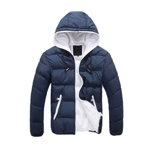 Light <b>Weight</b> Puffer Men Casual Canvas <b>Stand</b> Zipper Cotton Filled Outdoor Winter Jacket Wholesale Direct Factory Price Regular - Product Image 3