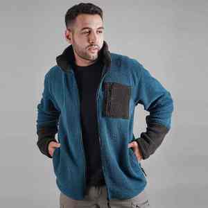 Veste d'hiver décontractée pour homme, légère, à fermeture éclair intégrale, col montant, en polaire écologique, avec logo personnalisé, poches zippées - Product Image 1