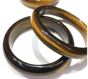 Pulsera redonda de ojo de tigre Natural, brazalete de jade amarillo, Ojo de Tigre, Halskette, venta al por mayor - Product Image 4