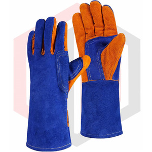 Gants de soudage en cuir de 14 pouces Gants de travail de sécurité résistants à la chaleur Gants industriels à longue manchette Vente en gros - Product Image 1