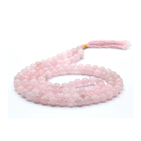 Pierre Mala Rose Quartz Perles Guérison Naturel Mala Cristal Collier Perles 108 + 1 Naturel Pierres Précieuses Cristal Mala grossistes