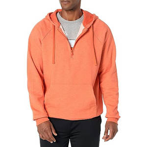Autumn Winter Plain Color Style Mens Half <b>Zip</b> Up Oversized Mens Oversized Streetwear Ripped Distressed Half <b>Zip</b> <b>Hoodie</b> - Product Image 1