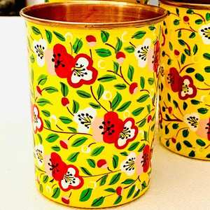 Gobelet indien en cuivre fait à la main verre à eau ayurvédique Drinkware qualité d'exportation d'Inde - Product Image 1