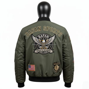 Chaqueta Bomber para mujer Premium 260 GSM tela de sarga de nailon logotipo bordado verde diseño personalizado chaquetas de satén para mujer - Product Image 2