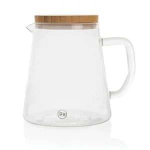 Ukiyo Caraffa Borosilicate Glass Minimalist Design Cork Cap Transparent Dishwasher Safe Customizable <b>Drinkware</b> for Cold Drinks - Product Image 6
