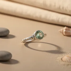925 Sterling Silver Men's <b>Ring</b> with <b>Turquoise</b> Gemstone Oval Cut Rhodium Plated Set Green Inlay Technology Gift Jewelry for Women - Product Image 1