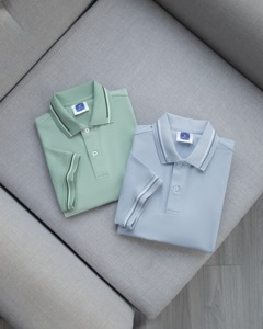 เสื้อกอล์ฟแบบพอดีตัวปกติพิมพ์โลโก้100% ผ้าโพลีเอสเตอร์แบบถักระบายอากาศได้ชุดเครื่องแบบธุรกิจที่มีคุณภาพสูง - Product Image 3