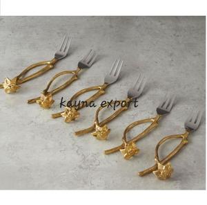 Juego de Cubiertos Modernos de Acero Inoxidable con Acabado Pulido Espejo y Baño de Oro, Diseño Artesanal, para Bodas y Fiestas - Product Image 4