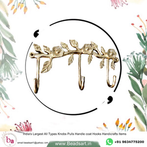 Laiton Fleur Feuille Mur Manteau Crochets en fonte Crochets Porte-clés Cintre [CIH 101] - Product Image 4