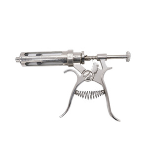 Pistolet d'injection vétérinaire réglable, seringue réutilisable de 5 ml, haute précision, blanc, pour bovins et animaux ; fabriqué en acier inoxydable - Product Image 5