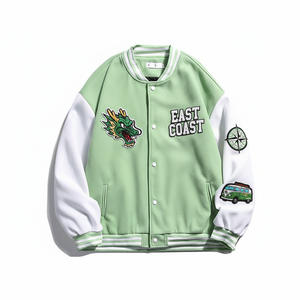 Blouson universitaire durable pour hommes, design personnalisé, toile de haute qualité 100% coton, col montant, respirant, vente en gros - Product Image 3