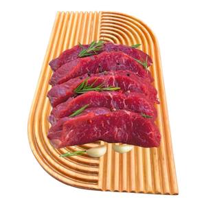 Assiette en bois en forme d'ours artisanale en gros, plateau à collation en bois rayé décoratif pour les fêtes de famille et les repas des enfants - Product Image 5